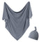 OWLOWLA Newborn Swaddle Set - Stretch Wrap Swaddle Receiving Blanket for Baby Boy Girl (Dim Gray)