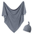 OWLOWLA Newborn Swaddle Set - Stretch Wrap Swaddle Receiving Blanket for Baby Boy Girl (Dim Gray)