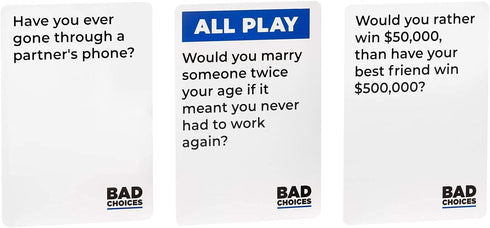 Set BAD CHOICES Party Game + After Dark Hilarious Adult Card Game for Friends & Game Night | Funny Conversation