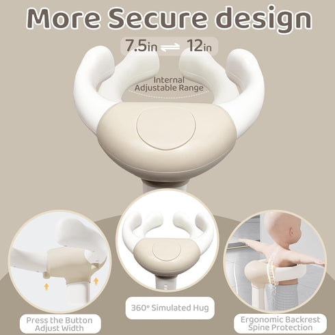 2-in-1 10 6-36 Baby Shower Stand with Support, Sitting & Standing Baby Bath Stand with Anti-Slip Base, Levels