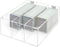 Bigfety Acrylic Card Deck Storage Box - 3 Compartment Clear Visible Trading Card Holder for Sport Cards