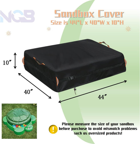 Sandproof.44 Lx40 Wx10 Outdoor Sandbox Cover, Square Kids Sand Box Covers Waterproof and Windproof, Children's Large