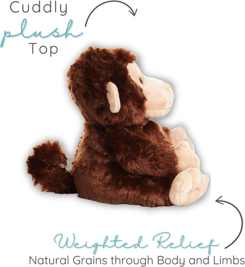 1i4 Cozy Group Marvin the Monkey - Microwavable & Weighted Plush Stuffed Animal - Heated Plushie for Warmth - Cute