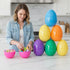 Viaecone 6 Pack 6 Inch 6 Jumbo Easter Eggs, Large Fillable Plastic Easter Eggs in Bright Colors, Big Empty Surprise