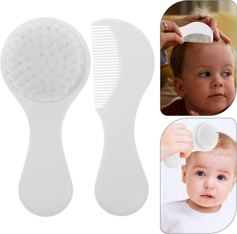 Set TOYANDONA Hair Brush and Comb Soft Bristles Newborn Hair Comb Cradle Cap Brush Gentle Scalp Massage Grooming Kit