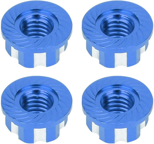 VGEBY 4pcs RC Hex Nuts, M4 Aluminum Alloy Wheel Hex Nuts for D3 D4 1/10 RC Car (Dark Blue)