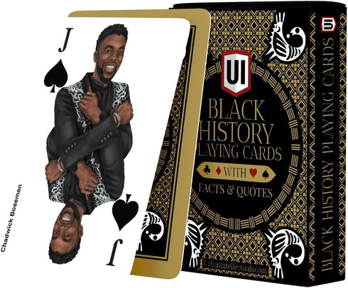 Urban Intellectuals Black History Playing Cards - African American Themed Gold Foil Decks for Educational Games