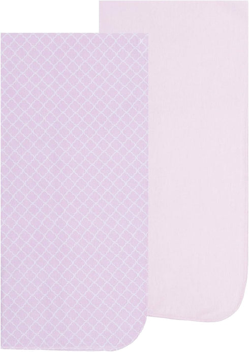 4 Pack Set EVERYDAY KIDS of Soft Flannel Receiving Baby Blanket for Girls; Pink and Purple Baby Swaddle Blankets
