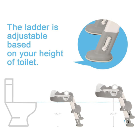 Potty Training Seat with Step Stool Ladder for Kids and Toddler,Wiifo Sturdy Potty Ladder with Soft Padded Cushion