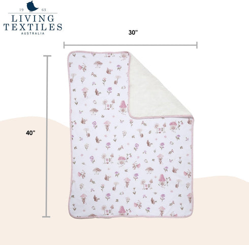 Living Textiles Jersey Sherpa Blanket - Mushroom House