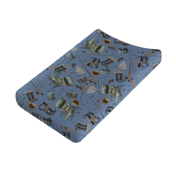 Fishing Changing Pad Cover, Soft Breathable Sheets for Boys, 32"x16" Fishing Lovers Gift