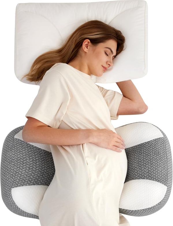 Momcozy Plus W Shaped Pregnancy Pillow for Sleeping - Adjustable Maternity Pillow