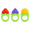 RaZbaby Fruitique Infant & Baby Massager & Teether Toy 3-Pack, Non-Toxic BPA-Free Silicone, Hands-Free & Easy to Hold