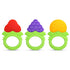 RaZbaby Fruitique Infant & Baby Massager & Teether Toy 3-Pack, Non-Toxic BPA-Free Silicone, Hands-Free & Easy to Hold