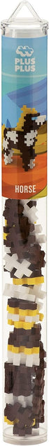 Plus Plus 3D Animal Figure Building Block Set - 70 Mini Interlocking Puzzle Pieces, Fun STEM Toys for Kids, Horse Maker