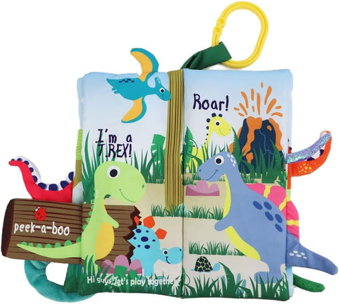 Dinosaur Baby Books for 0-6 Months, Crinkle Cloth Tummy Time Toy Touch and Feel for Babies and Toddlers