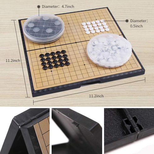 SongYun Magnetic 19x19 Go Game Set - 11-Inch Folding Board with 361 Plastic Go Stones