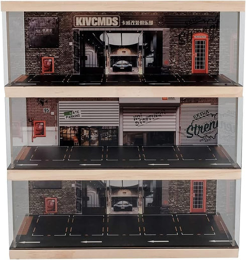 3-Tiers Vehicle Model Display Case 1:64 Scale for Sports Car and Lego Collectors, Alloy Car Model Toy Stand