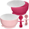 Suction Bowl with Lids and Spoons, Extra Strong Baby Feeding Essentials, BPA Free Silicone Baby Bowls for Infants &