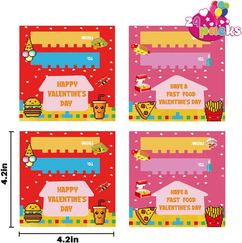 WODMAZ 24 Packs Fast Food Building Blocks for Kids Boys Girls Easter Gift Easter Basket Stuffers Fillers Easter Egg