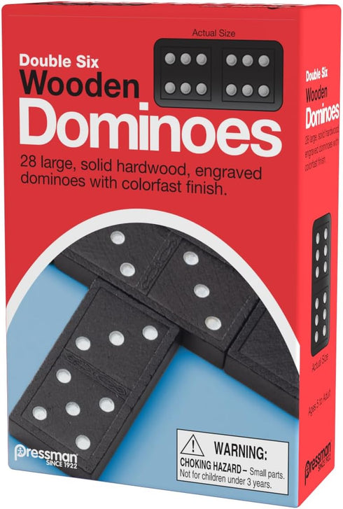 28 Pressman Toy Double Six Wooden Dominoes, Pieces Wooden Dominoes Six