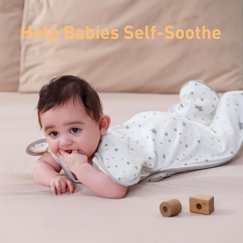 0-3 2 Packs 3-Way Baby Sleep Sacks Swaddles for Newborn Months Arms Up Swaddle Blanket Cotton, Hands Up Transitions