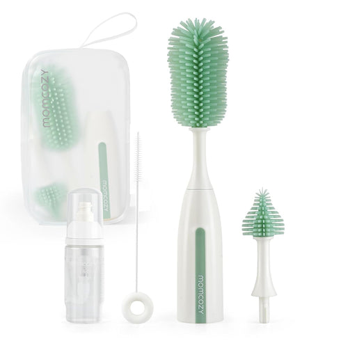 Momcozy Bottle Brush Kit Pro, Innovative Push-Press Design for Deep Cleaning - Bottle Cleaner Brush for Bottle/Breast