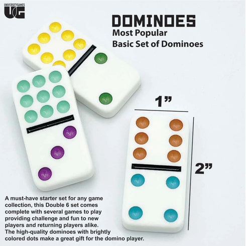 Front Porch Classics Double 6 Travel Tin Domino Set for 1 to 4 Players Ages 6 and Up