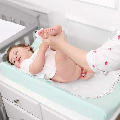 TILLYOU 6 Pack Waterproof Changing Pad Liners, 100% Cotton Reusable Cloth Diaper Liners, White