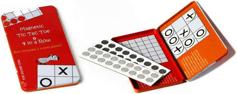 Magnetic Travel Tic Tac Toe, Includes 4 in a Row Game, Car & Airplane Games