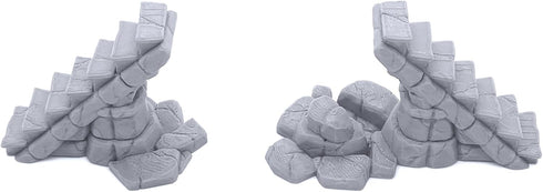 EnderToys Ruined Town Modular Walls II for DND Terrain, 28mm Miniature Wargaming Scenery