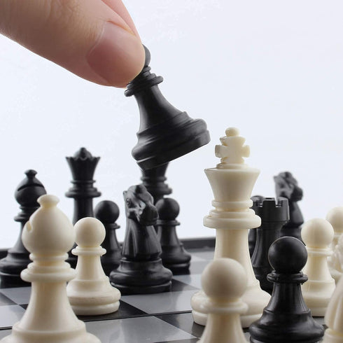 DINOBROS Magnetic Travel Chess Set, Folding Board Portable Chess Board Games Gift for Kids and Adults