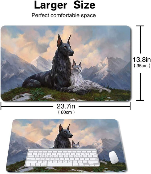 Board Game TCG Playmat Table Mats Games Size 60X35 cm Mousepad Compatible for MTG RPG CCG Trading Card Game Play mats (RIN and SERI, INSEPARABLE)