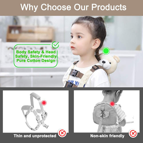 New Berhapy 3 in 1 Bear Toddler Safety Harness Backpack, Children's Walking Leash Strap for Boys and Girls