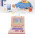 Kids Learning Laptop, Electronic Educational Computer Simulation Music for Early Learning, Pink Non Retractable Mouse