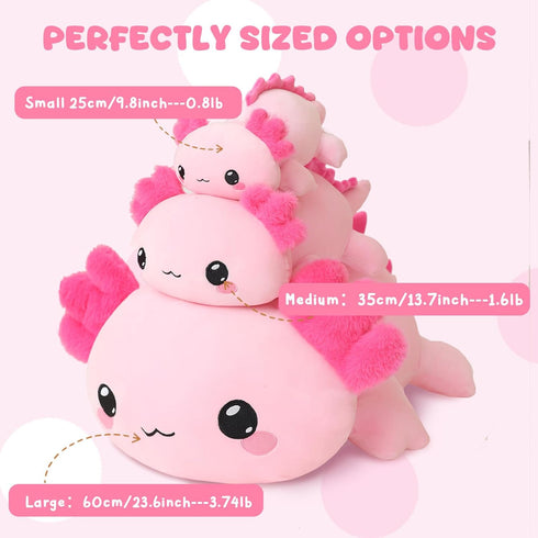 3.74 lbs TOYSYM Weighted Stuffed Animals, Axolotl Stuffed Animal with Weighted Beads, Cute Plush Toy Pillow Gifts