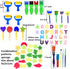 Paint Brushes for Kids with No Spill Paint Cups and Art Smock, 100PCS Brush Set for Toddler Watercolor and Acrylic Paint