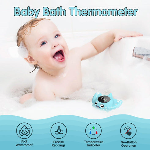 Baby Bath Thermometer - BabyElf Safety Floating Bathing Toy for Infants, Upgraded Mute Visual Alert