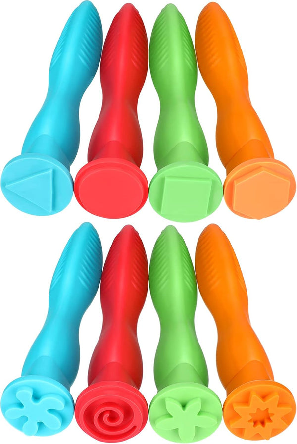 Aoriher Set of 8 Triangle Grip Geometric Patterns Stampers for Ages 2+