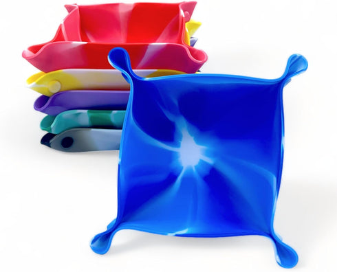 Luck Lab Board Game Storage Bowls, 6-Pack | Folding Tray Accessory Holds Tabletop Bits, Chits, Pieces | Swirl Colors | Bonus Storage Bag by Luck Lab