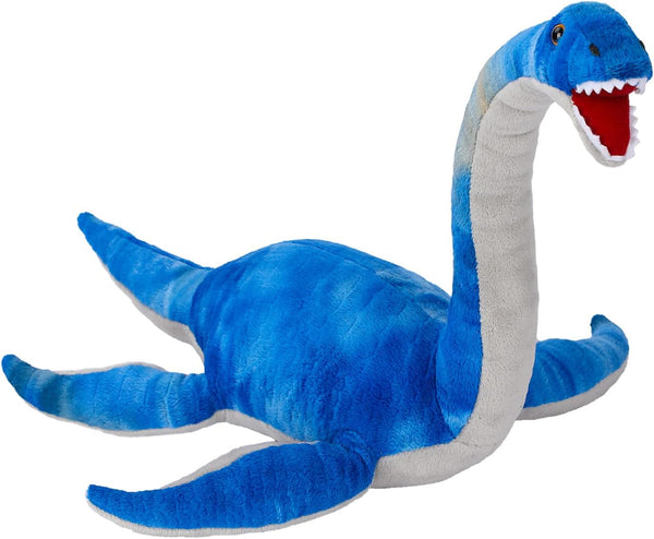 AULUDA Plesiosaurus Plush Toy, Dinosaur Stuffed Animal Throw Plushie Pillow Doll, Soft Blue
