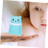 HAKIDZEL Baby Powder Puff Box Adorable Bear Design Blue Case Newborn to Adult Non-spill Dispenser