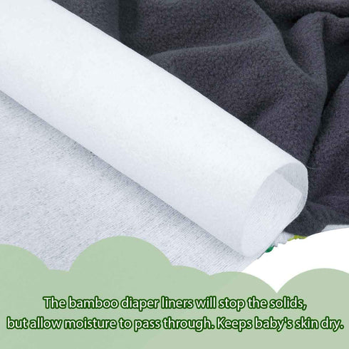 ALVABABY Diaper Liner for Baby Cloth Diapers | 11.8x7.1 Inch Natural Soft Disposable Diaper Liners | Fragrance Free,