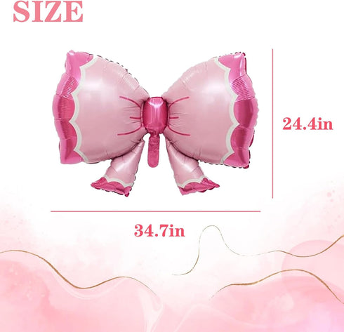 Bowtie Pink Balloon Bow Foil Balloon for Baby Shower, Wedding, Kids Mouse Theme Party Decoration