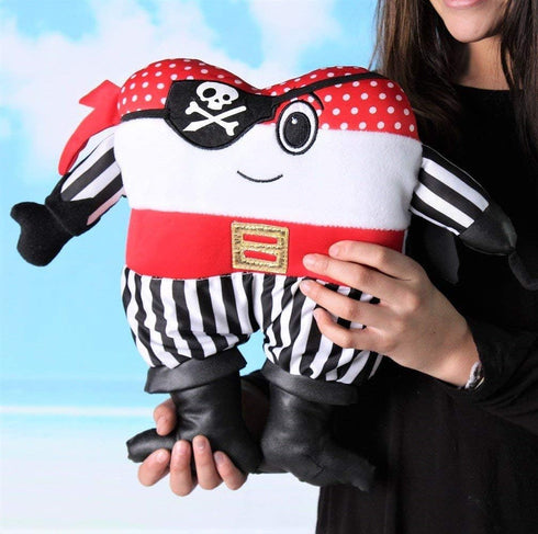 Plush Pirate Booty Tooth Fairy Pillow with Pocket, 11"