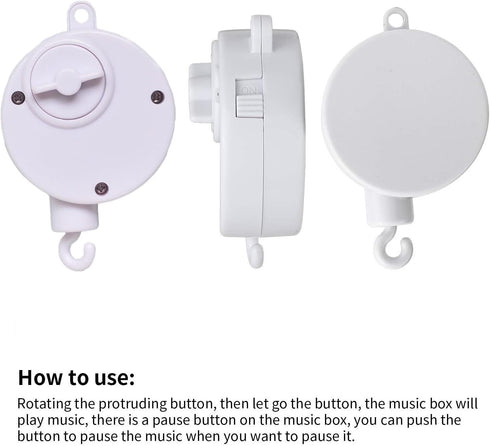 sweetfamily 34 Inch Baby Crib Mobile Bed Bell Holder with Music Box,Adjustable Holder DIY Arm Bracket Nut Screw