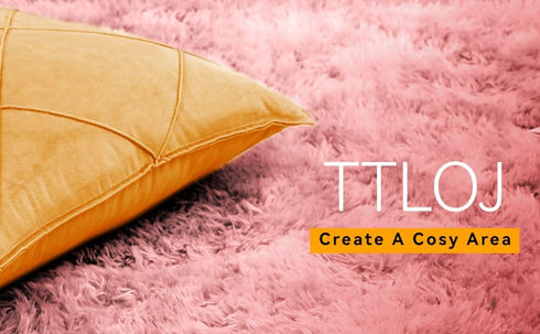 50.5" Lx38.5" TTLOJ Rectangle Rug for Play Tent, Decorative Area Rug, Fluffy Soft Mat Pad for Kids' Playhouse, Nursery