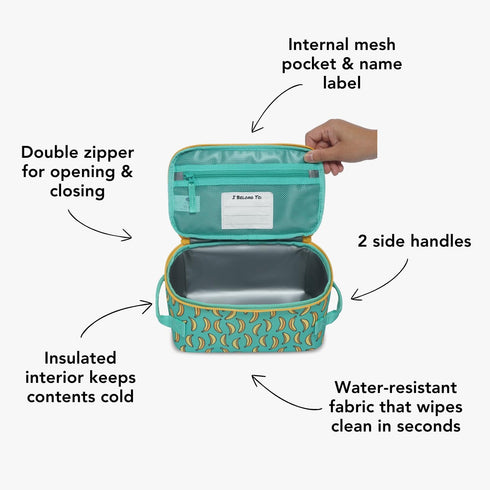 Huhu Insulated Cooler Bag - Water-Resistant Lunch & Baby Bottle Cooler - Easy-to-Clean, Leak-Free Interior On-The-Go