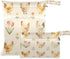 Haskirky Farm Chickens and Floral 2 Pcs Cloth Diaper Wet Dry Bags,Waterproof and