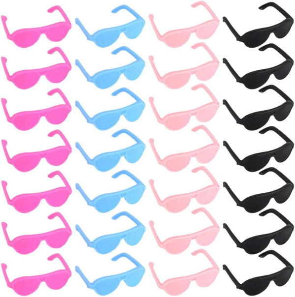 TOYANDONA 60pcs Doll Sunglasses, Miniature Doll Eyeglasses in 4 Colors for Dollhouse Crafts & Costume Accessories